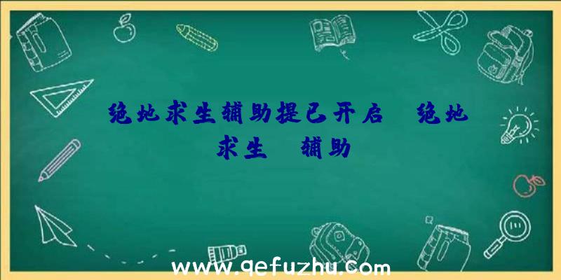 「绝地求生辅助提已开启」|绝地求生wk辅助